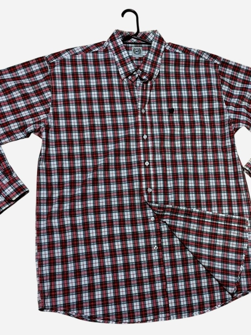 Cinch Red & White Plaid Button-Down Shirt